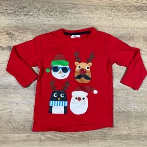 Pepco Little Kids T-Shirt Long Sleeve X-mas Print Boys 104 cm Red